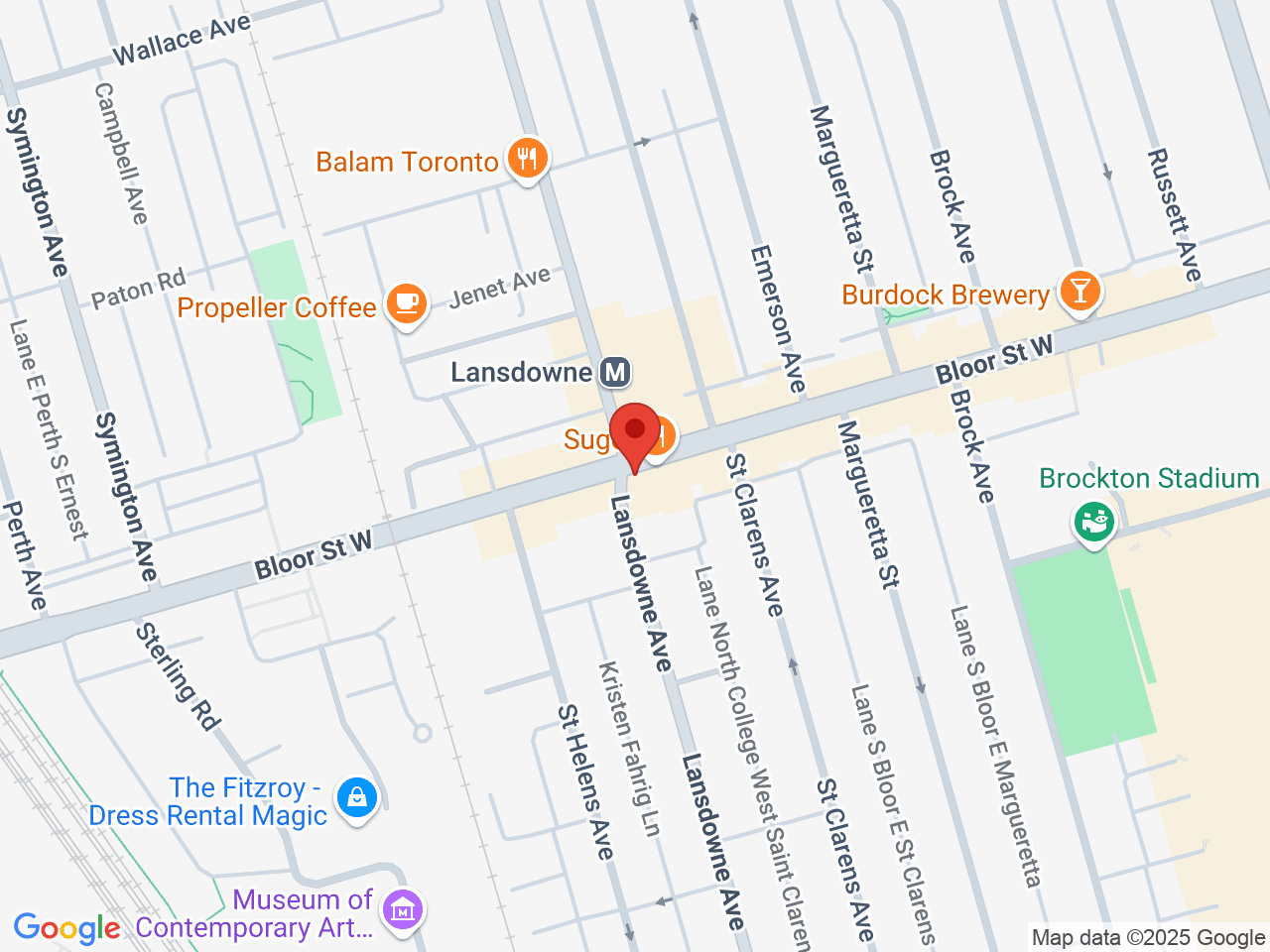 Street map for Value Buds Landsdowne, 1287 Bloor St W, Toronto ON