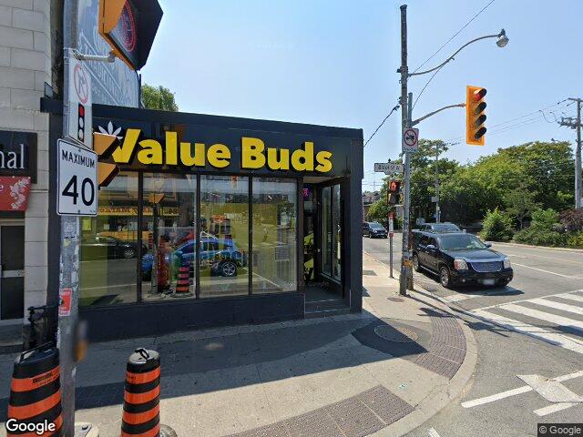 Street view for Value Buds Landsdowne, 1287 Bloor St W, Toronto ON