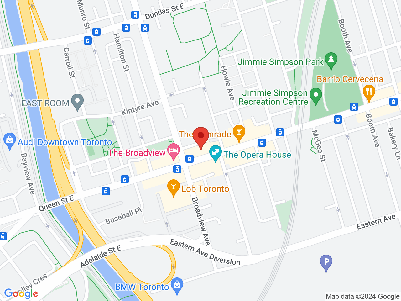 Street map for Value Buds Queen East, 728 Queen St E, Toronto ON
