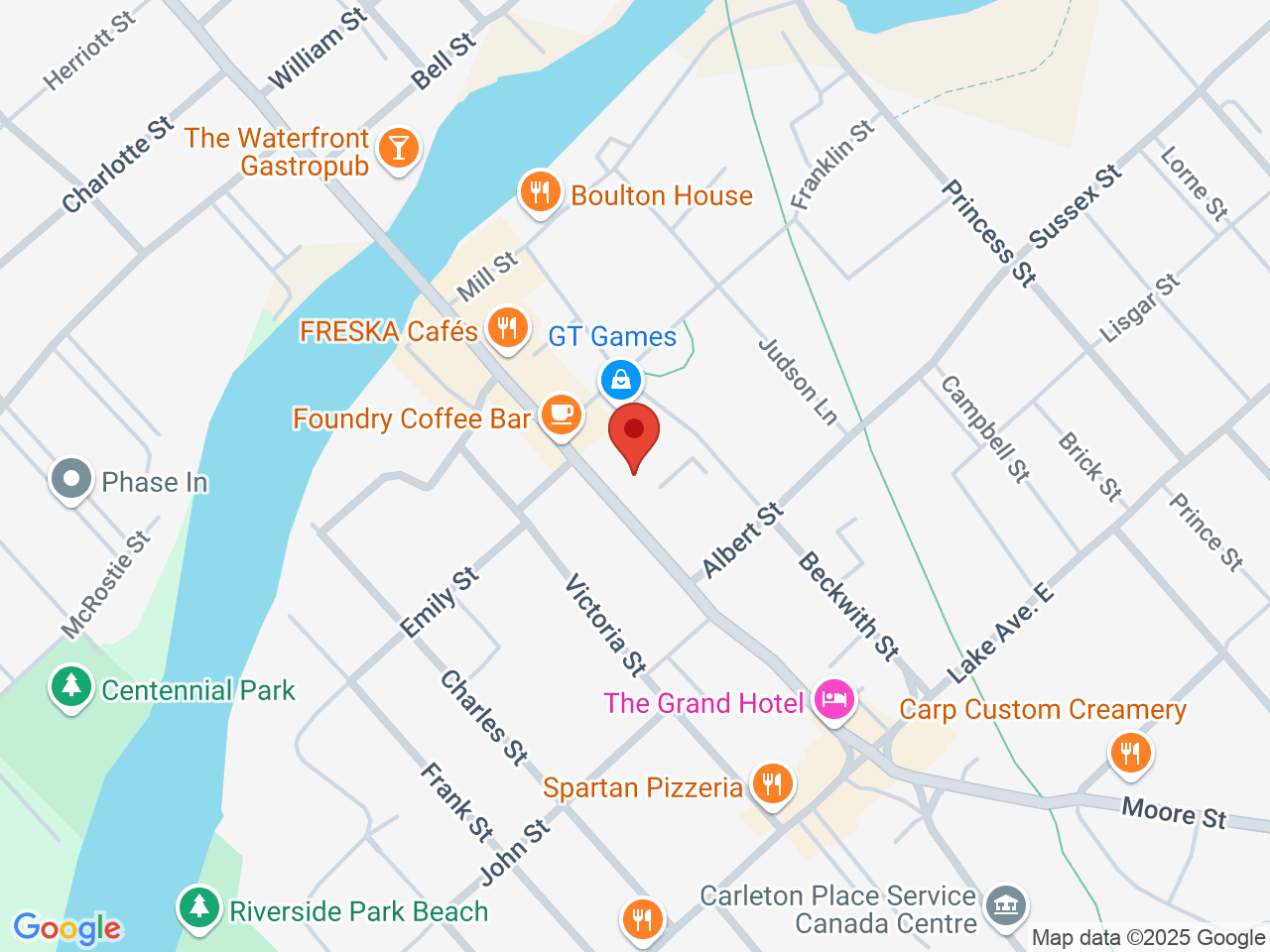 Street map for Olympia Cannabis, 101 Bridge St, Carleton Place ON