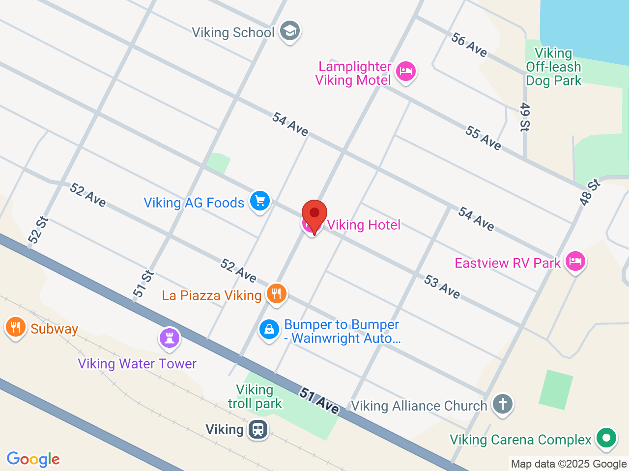 Street map for GoodVibes Cannabis, 1-5201 50 St, Viking AB