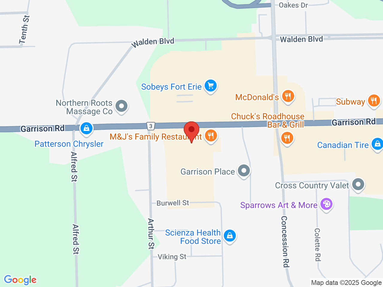 Street map for Paradise Cannabis, 427 Garrison Rd Unit 101, Fort Erie ON