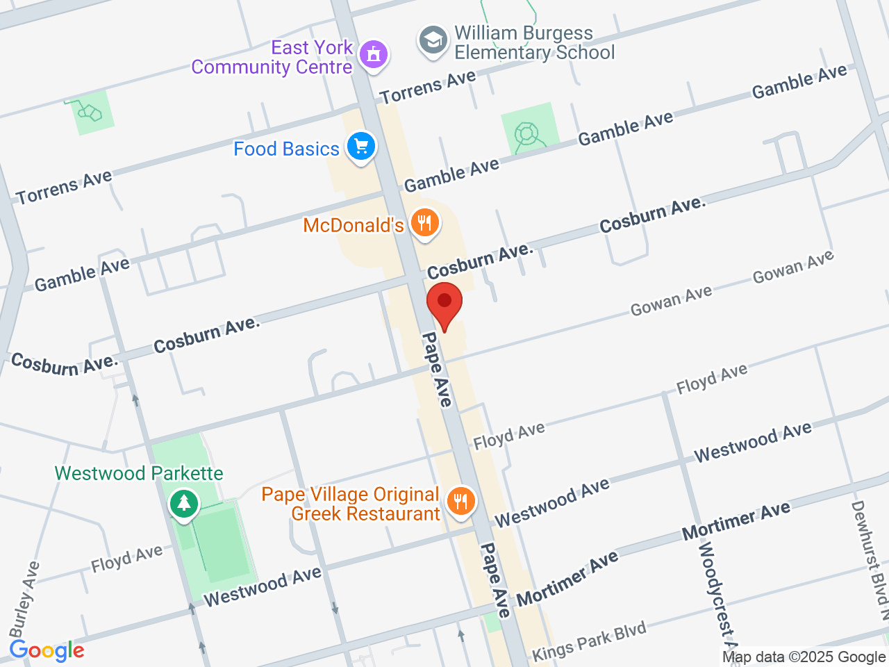 Street map for Tokyo Smoke, 1031 Pape Ave, Toronto ON