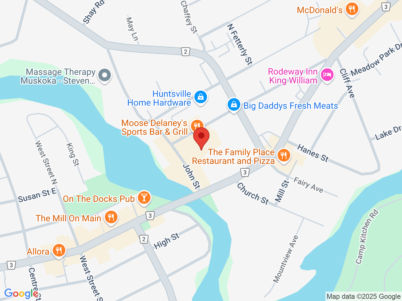 Street map for Puffin's Cannabis, 96 Main St E Unit E, Huntsville ON