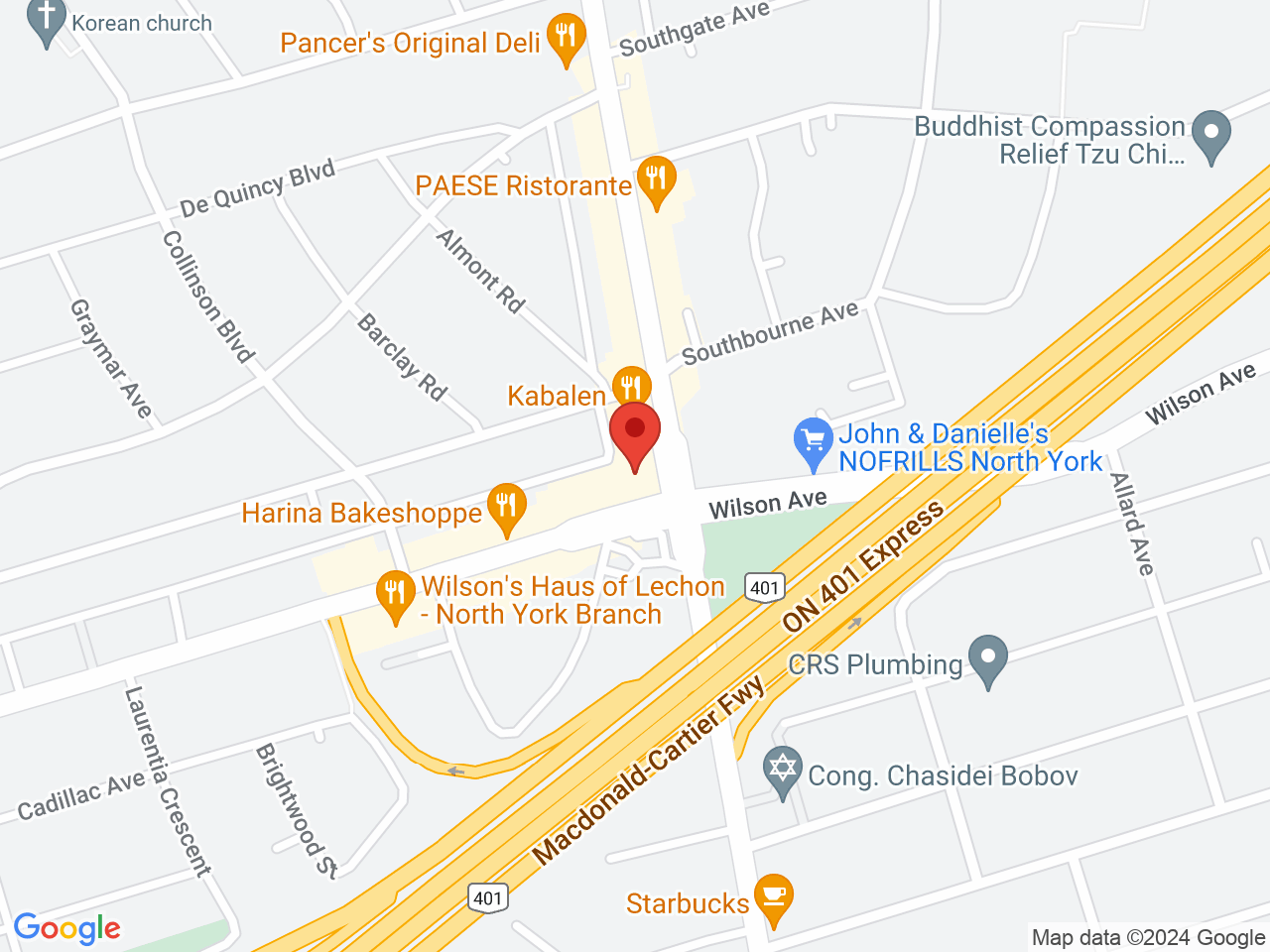 Street map for Qunubu Cannabis, 274 Wilson Ave, North York ON