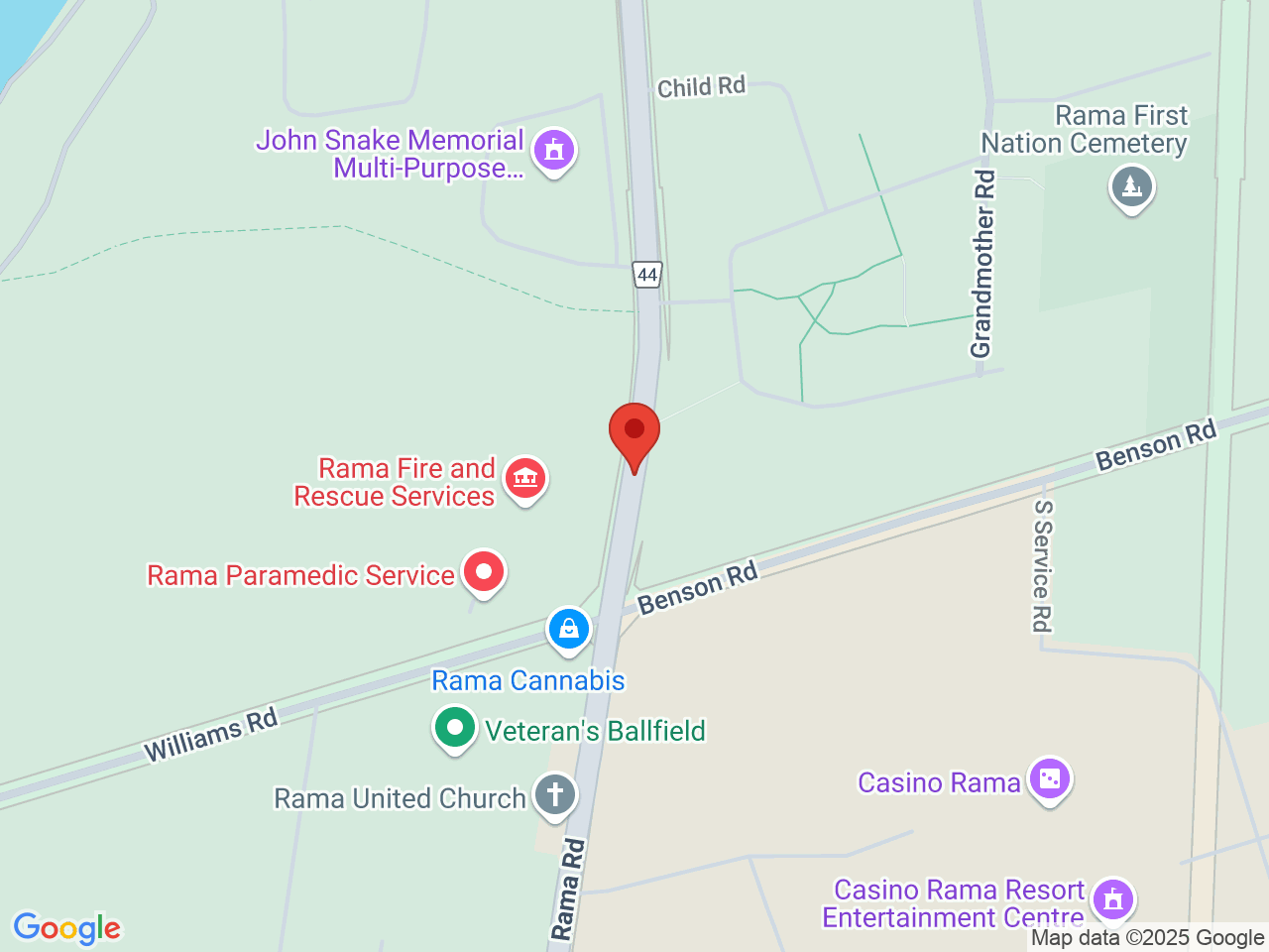 Street map for Rama Cannabis, 5988 Rama Rd, Rama ON