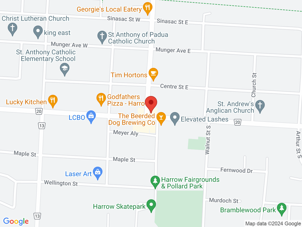 Street map for RC BudShop, 6 King Street, Harrow ON