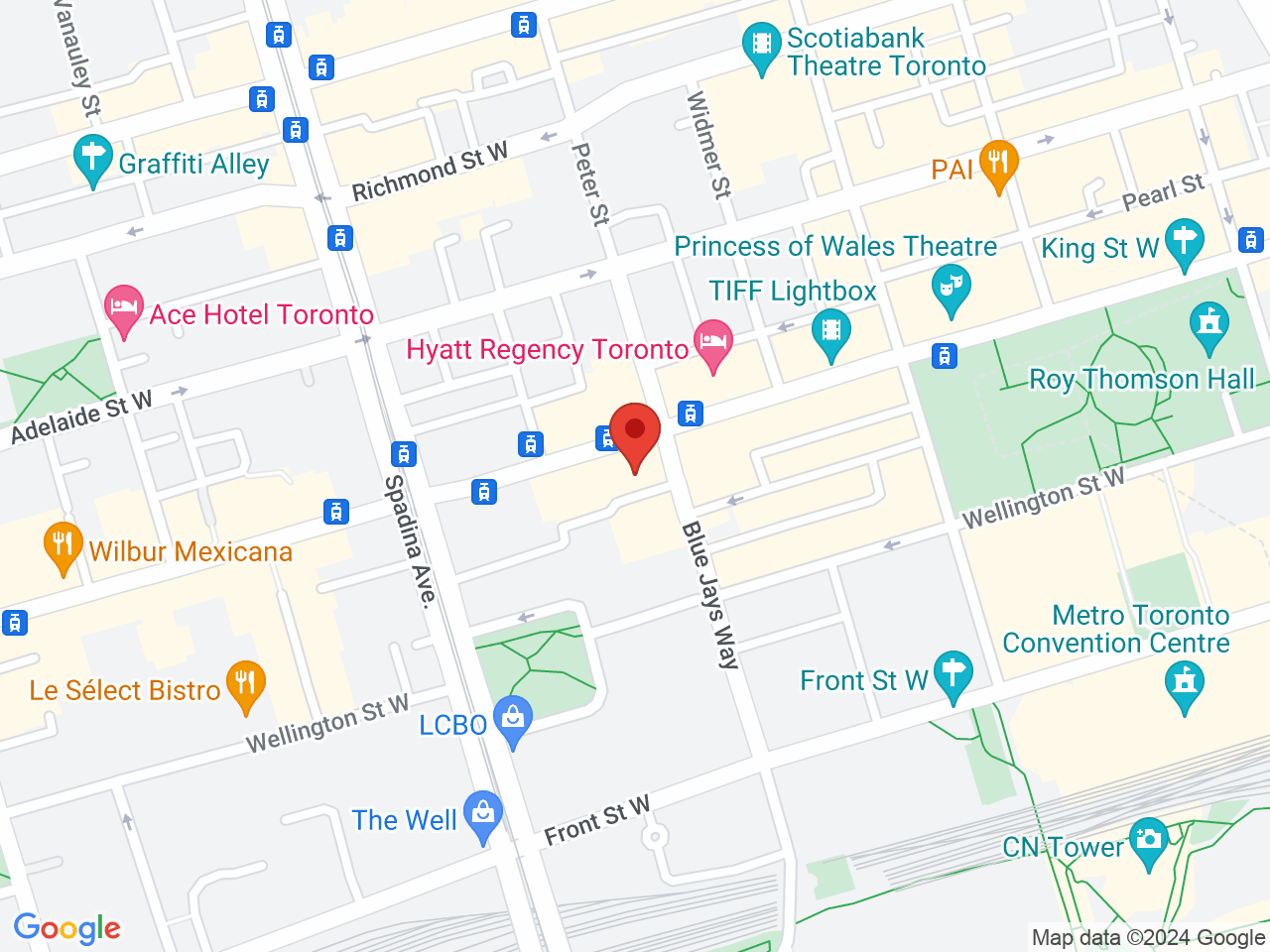 Street map for Rosebud Cannabis, 365 King St W, Toronto ON