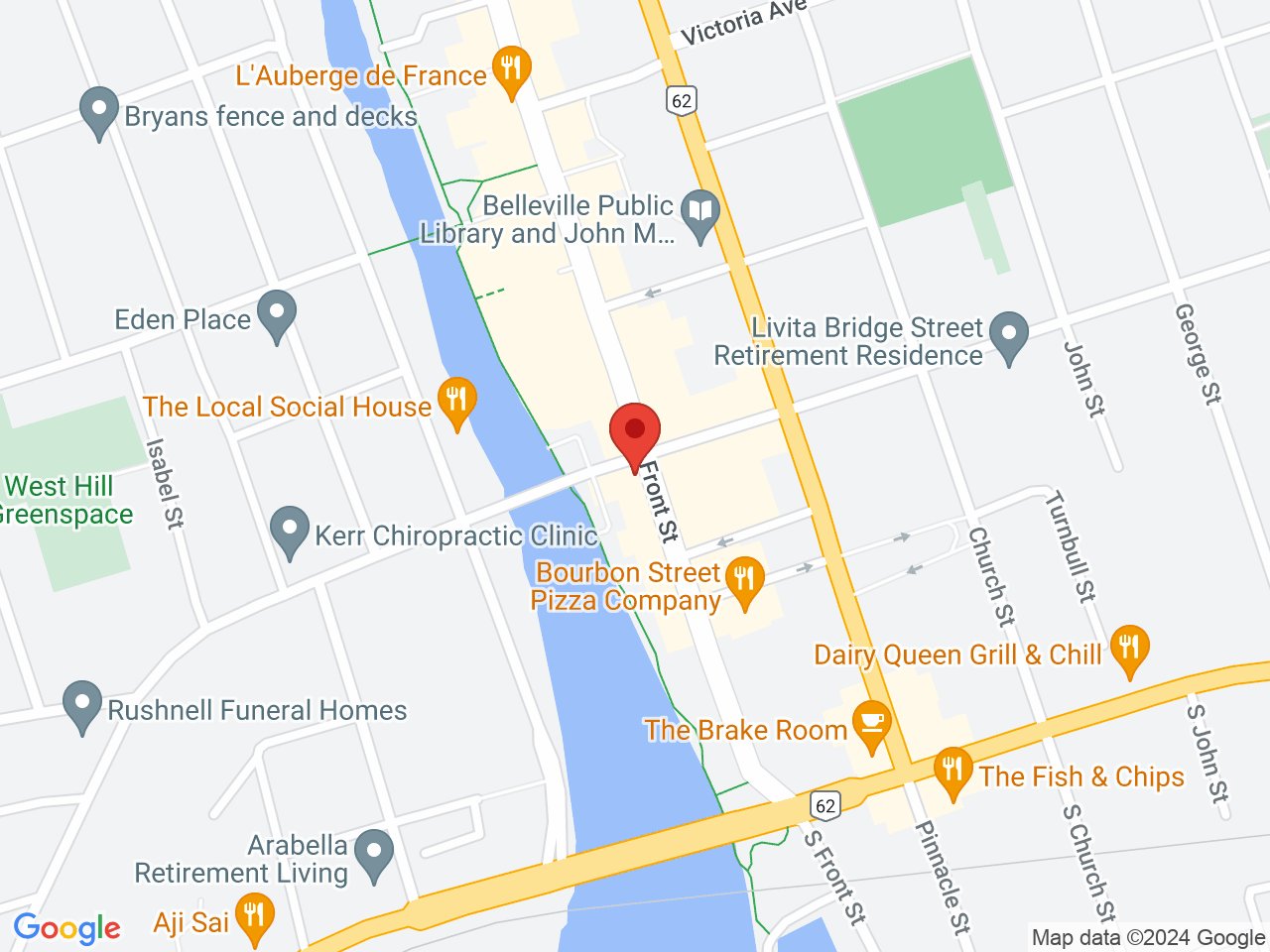 Street map for Sativa Bliss Cannabis Boutique, 200 Front St, Belleville ON