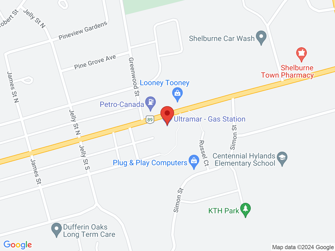 Street map for Paramount Cannabis, 517 Main St E Unit 2, Shelburne ON