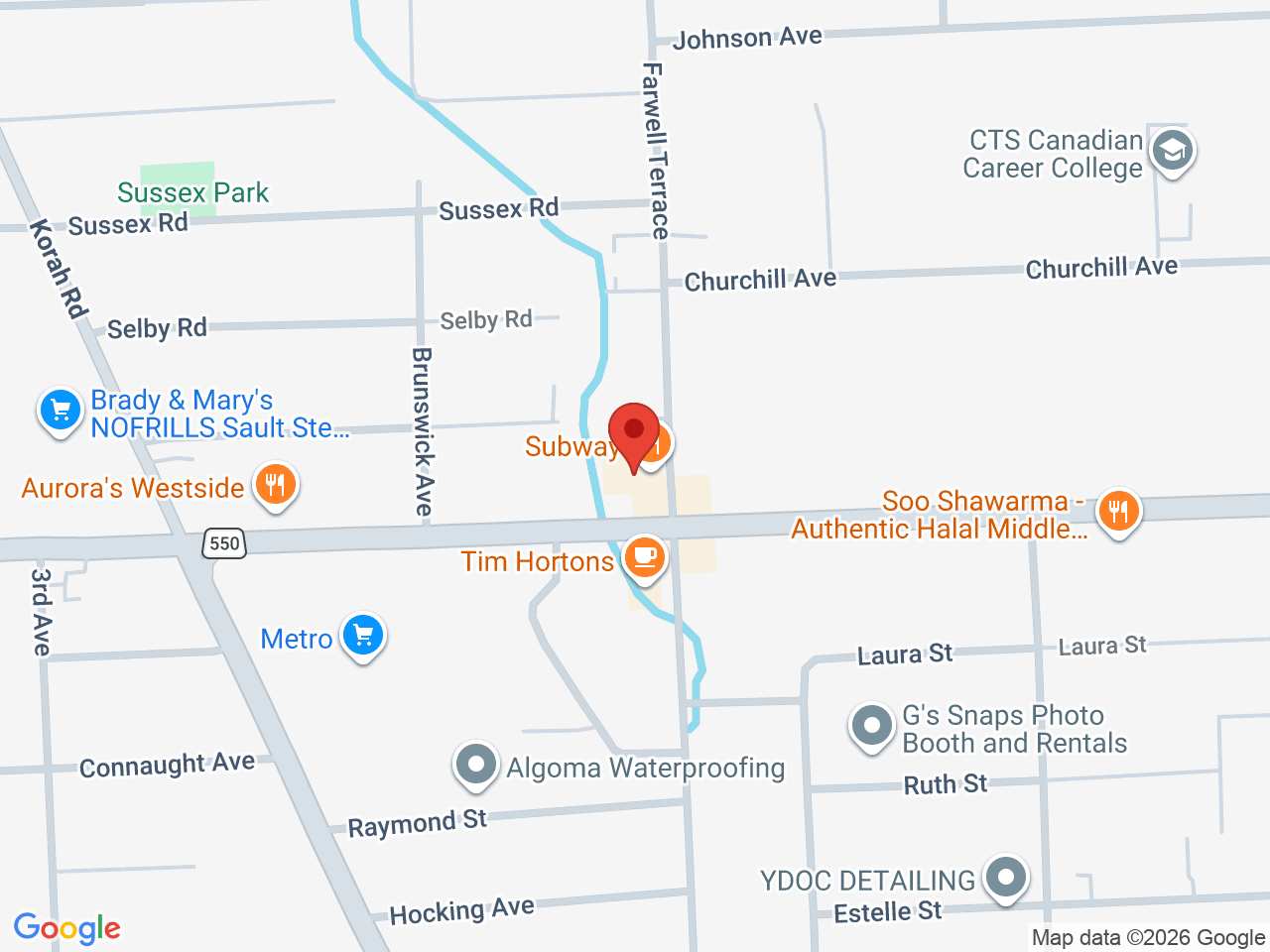Street map for Sessions Cannabis, 2-216 Second Line W, Sault Ste Marie ON