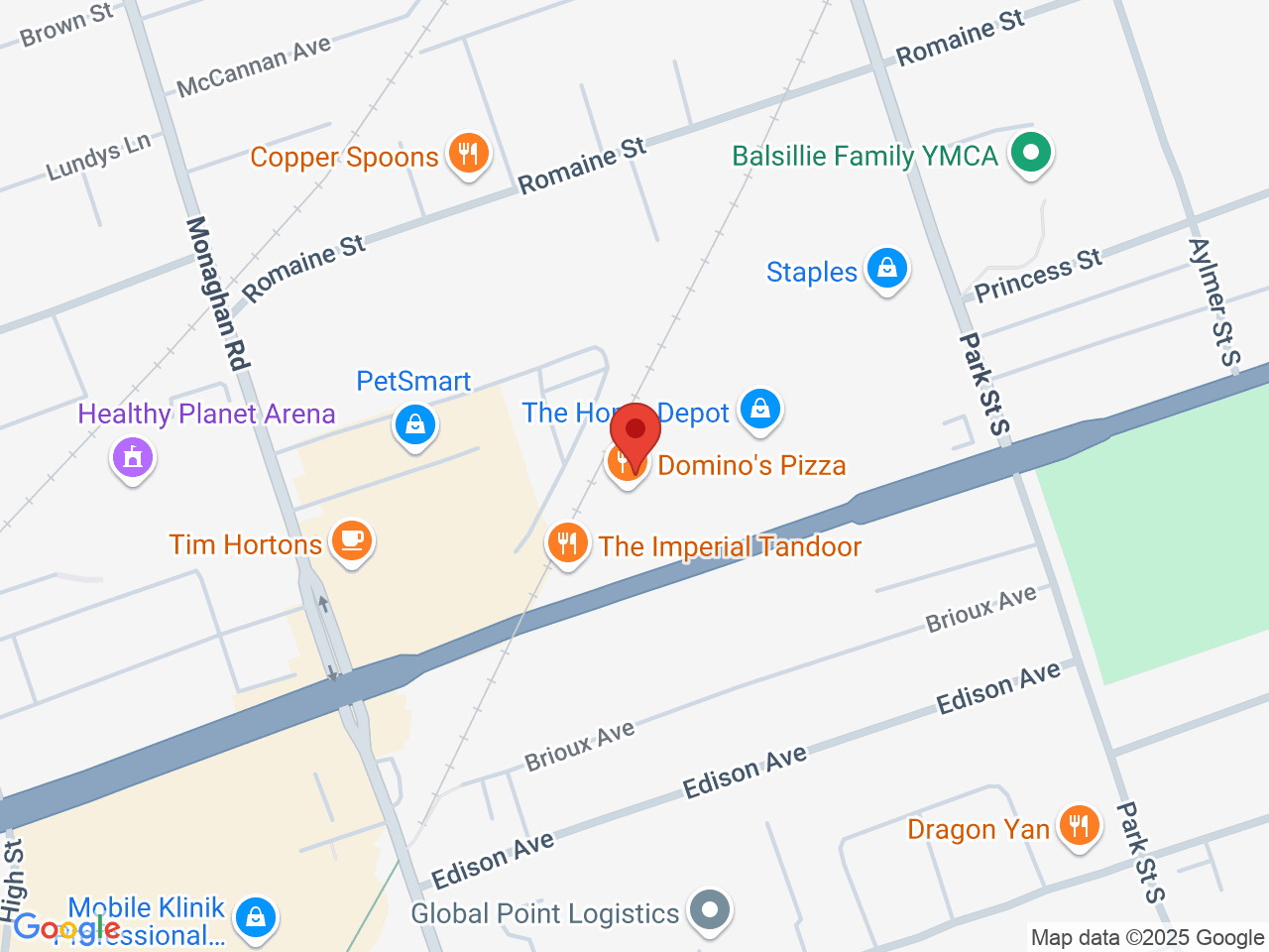 Street map for Sessions Cannabis Peterborough, 550 Lansdowne St W Unit 15, Peterborough ON