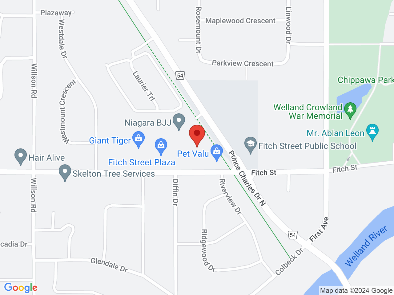 Street map for Sessions Cannabis, 200 Fitch St Unit 12A, Welland ON