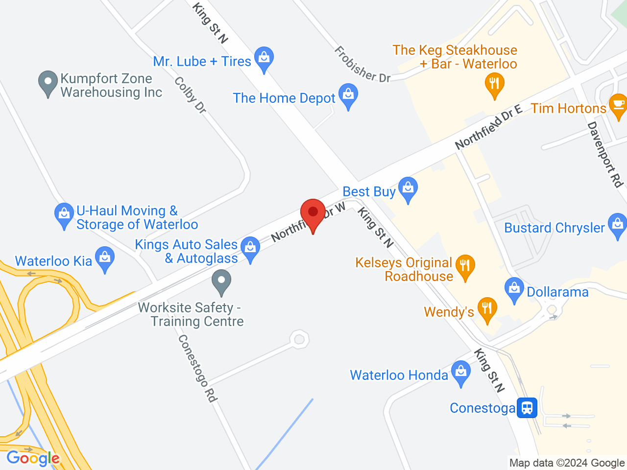 Street map for Sessions Cannabis, 573 King Street North, Unit 2, Waterloo ON