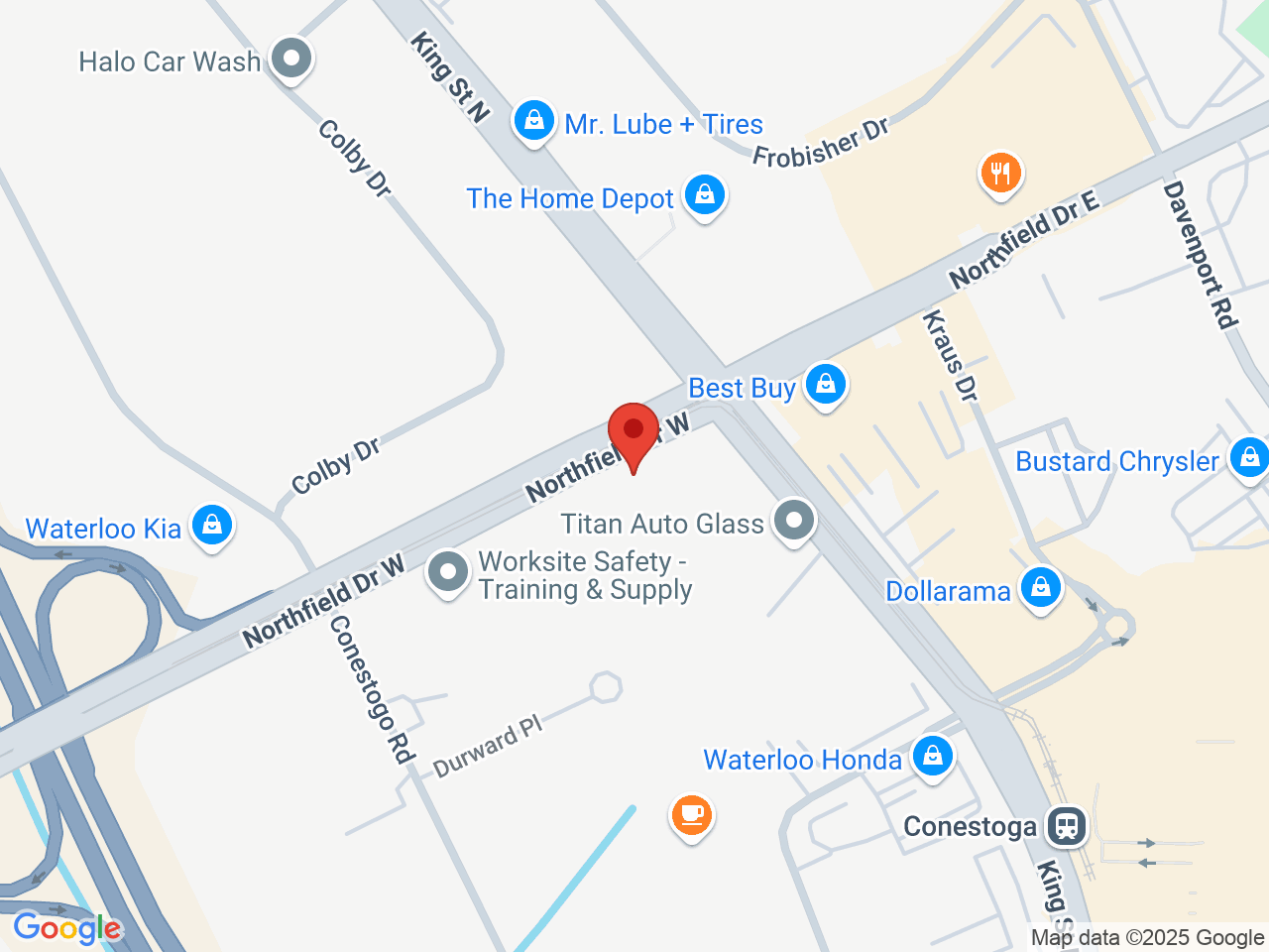 Street map for Sessions Cannabis, 573 King Street North, Unit 2, Waterloo ON