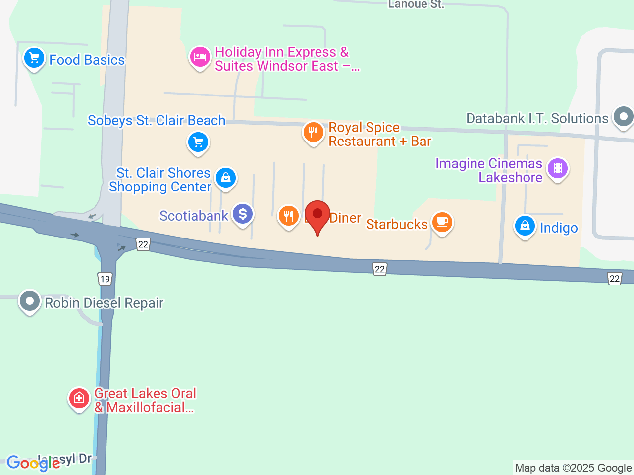 Street map for Sessions Cannabis Lakeshore, 35 Amy Croft Dr., Unit 5, Lakeshore ON