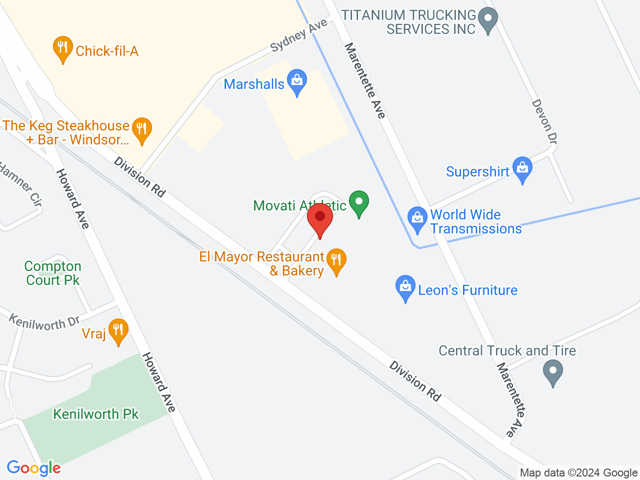 Street map for Sessions Cannabis, 650 Division Rd Unit 402, Windsor ON