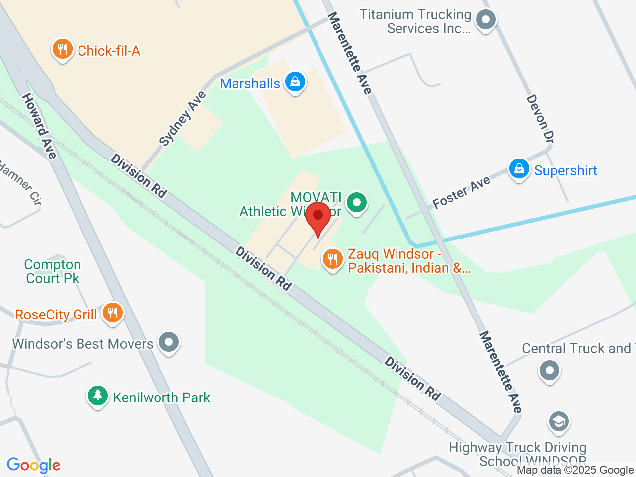 Street map for Sessions Cannabis, 650 Division Rd Unit 402, Windsor ON