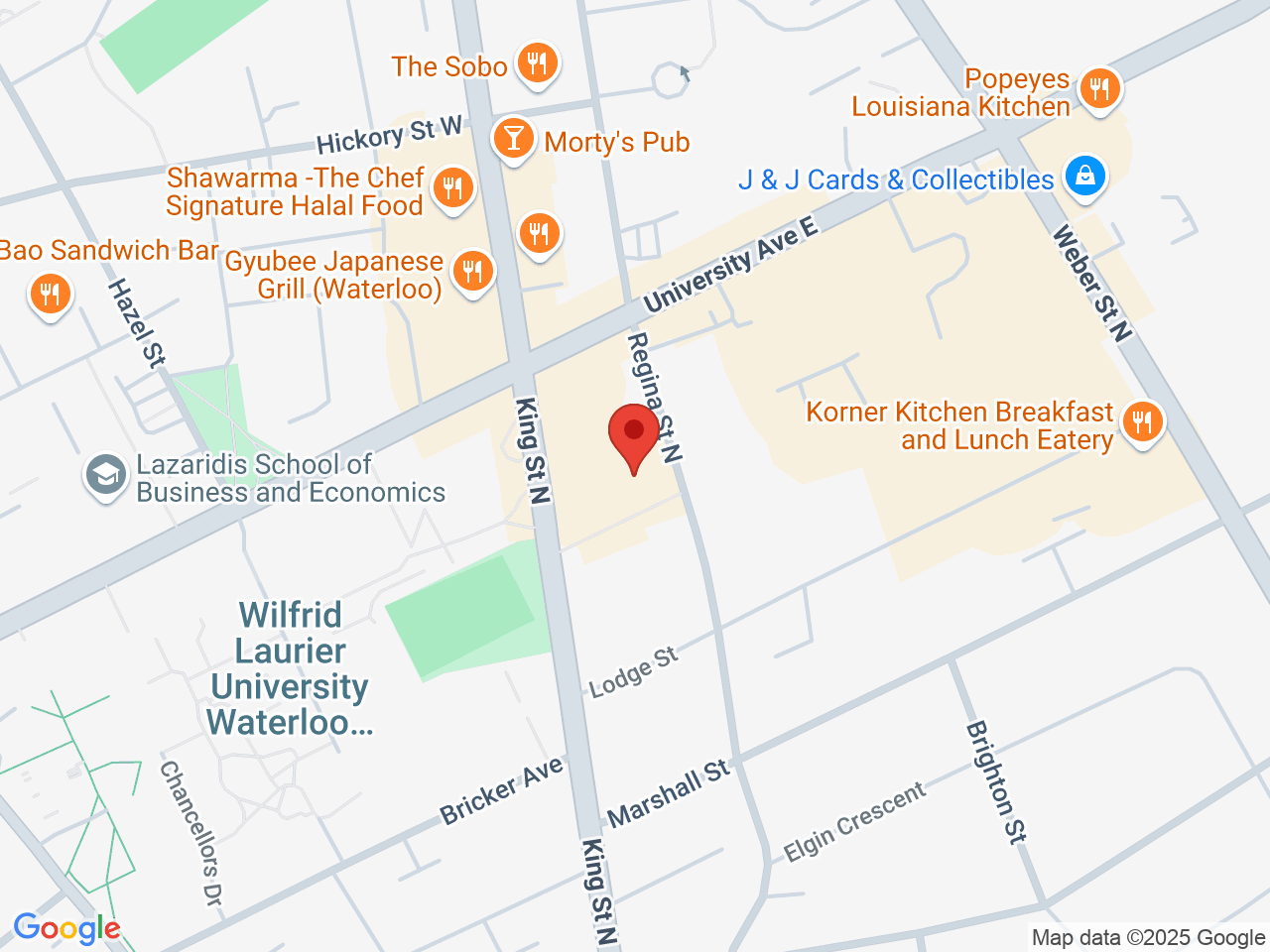 Street map for Session 7, 220 King St N unit G2, Waterloo ON