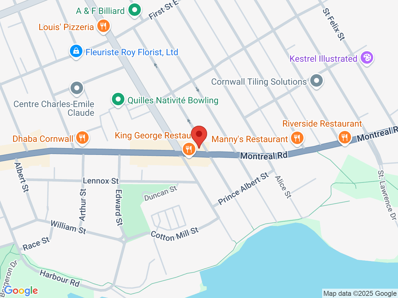 Street map for ShinyBud Cannabis Co., 410 Montreal Rd., Cornwall ON