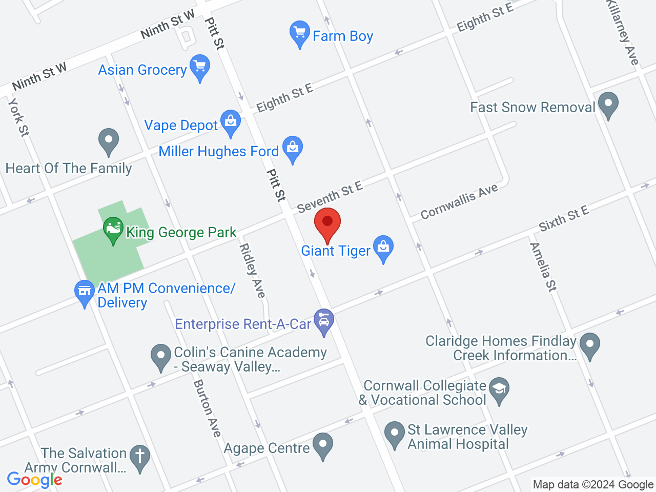 Street map for ShinyBud Cannabis Co., 621 Pitt St, Cornwall ON