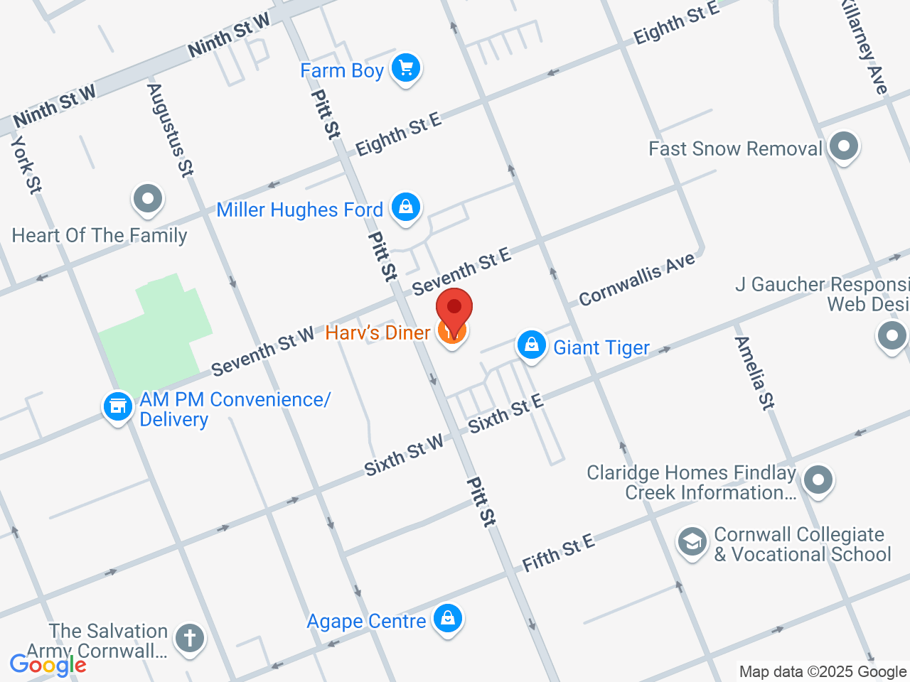 Street map for High Cannabis, 621 Pitt St, Cornwall ON