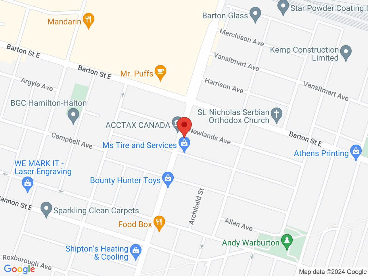 Street map for Budget Bud Hamilton, 264 Kenilworth Ave N, Hamilton ON