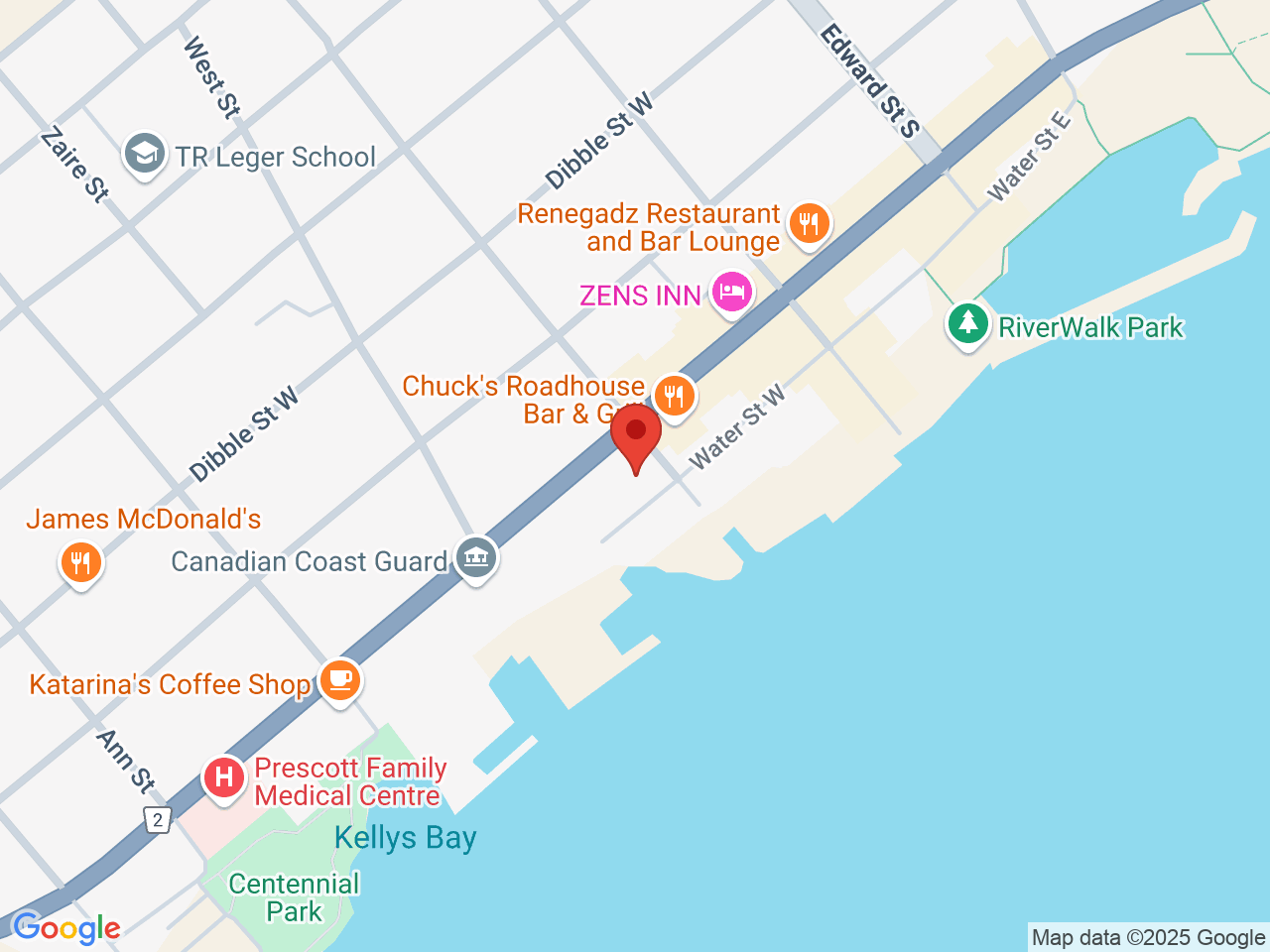 Street map for ShinyBud Cannabis Co., 305 King St West, Prescott ON