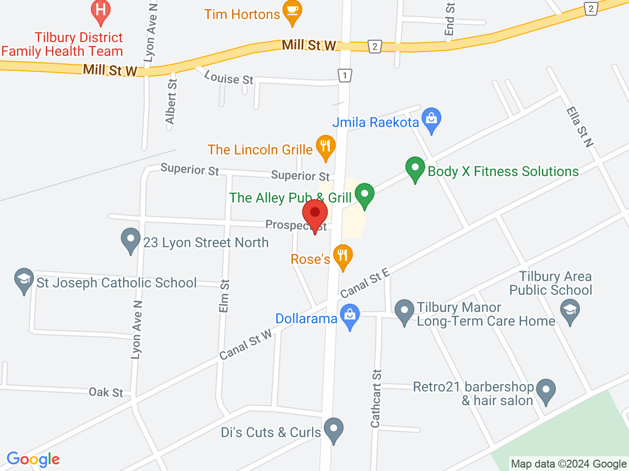 Street map for ShinyBud Cannabis Co., 5 Prospect St., Tilbury ON