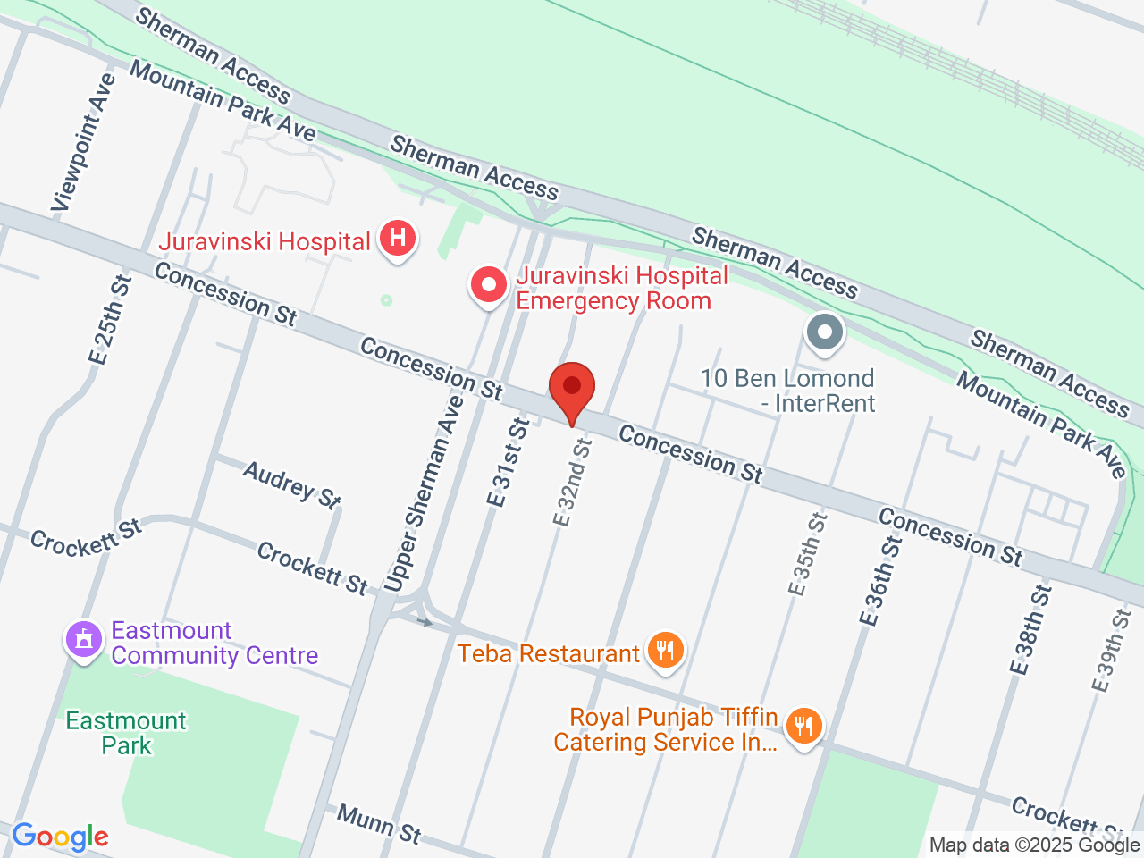 Street map for Sparkle Cannabis Company, 778 Concession St, Hamilton ON