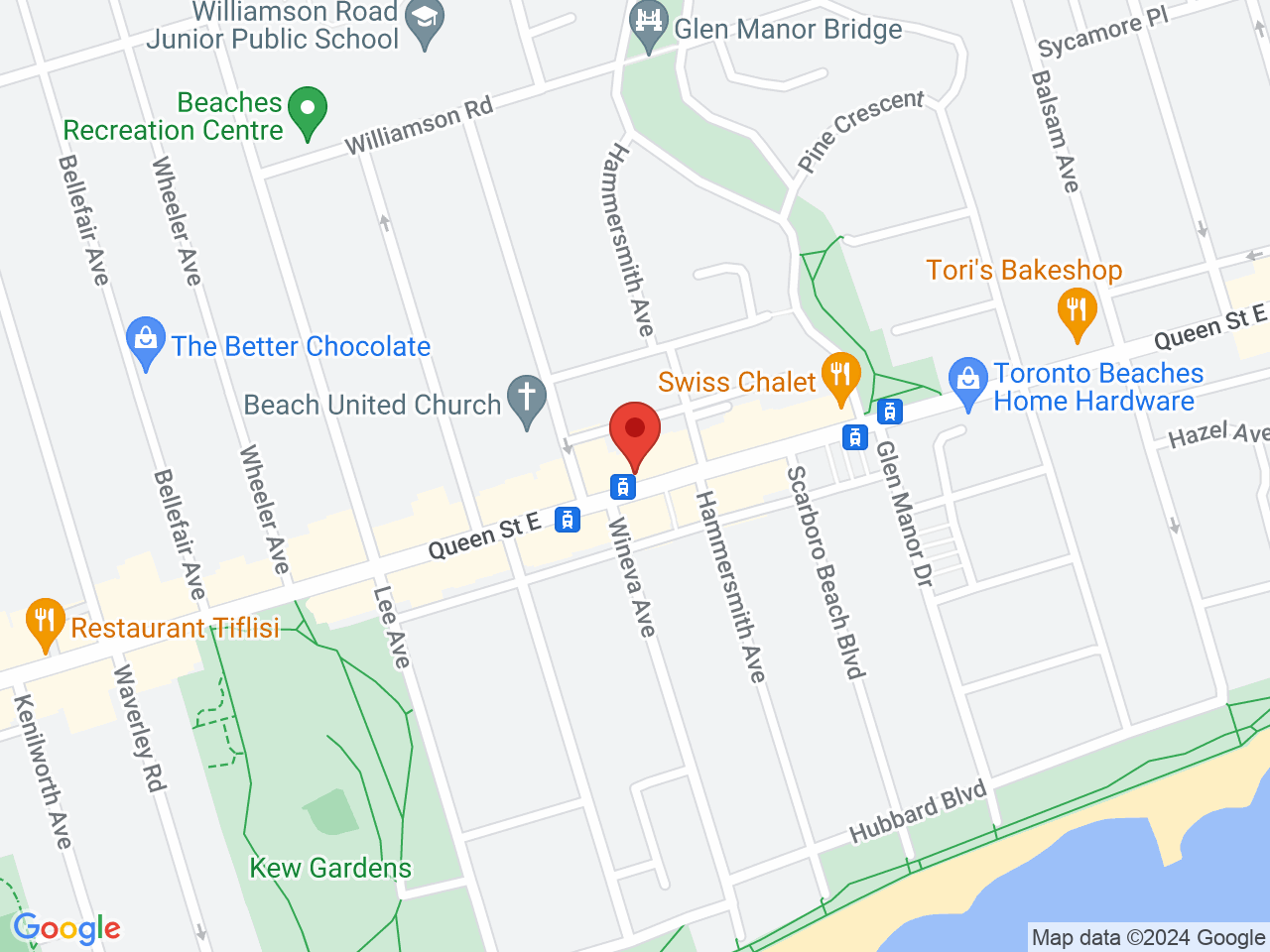 Street map for Spiritleaf 2116 Queen St. E, Unit J, 2116 Queen St. E, Unit J, Toronto ON