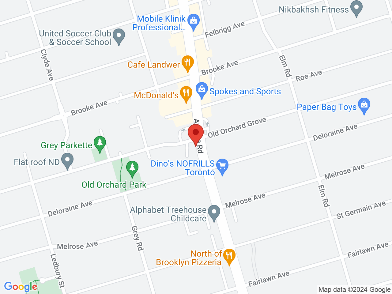 Street map for Spiritleaf, 1852 Avenue Rd, North York ON