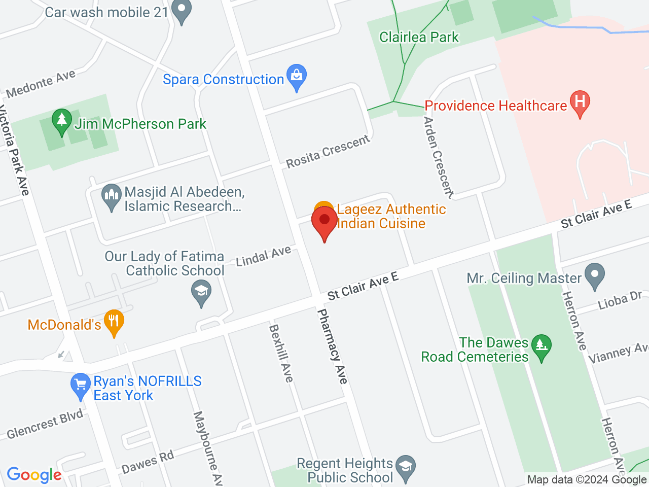 Street map for Stok'd Cannabis, 631 Pharmacy Ave, Scarborough ON