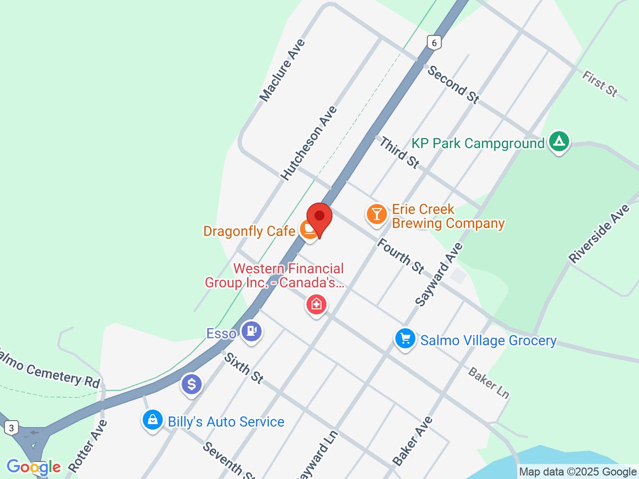 Street map for Salmo Cannabis Corporation, 409A Railway Ave, Salmo BC