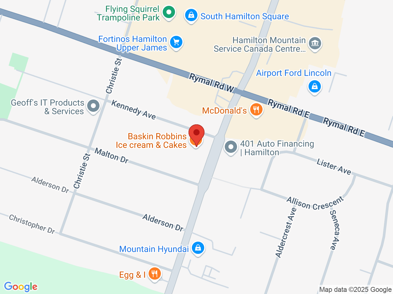 Street map for Sweet Releafs Inc., 1660 Upper James St., Hamilton ON