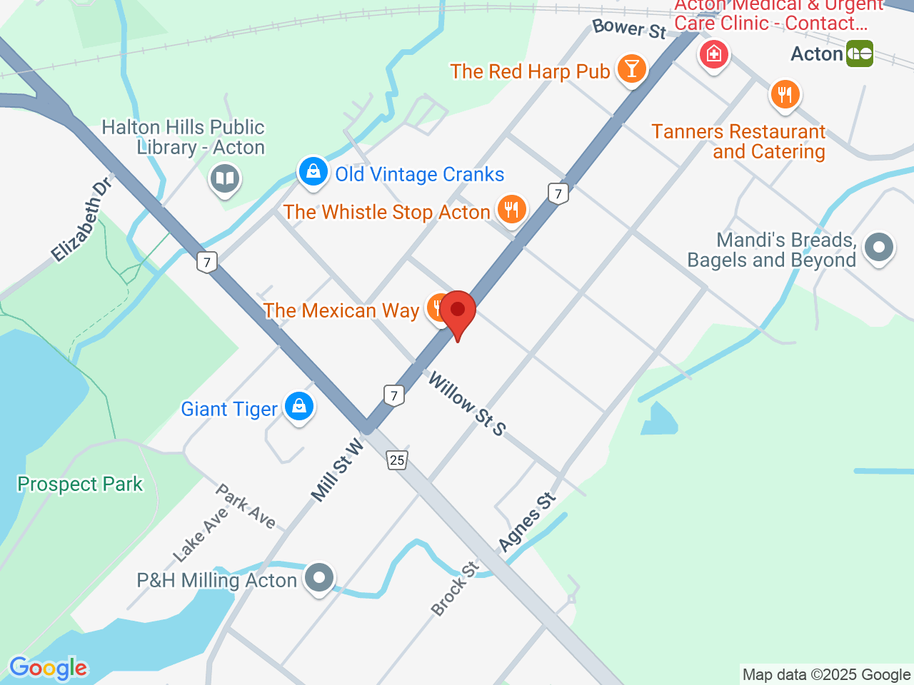 Street map for T Cannabis, 38 Mill St E, Acton ON