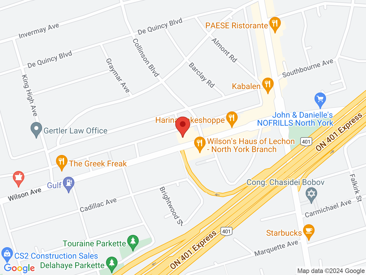 Street map for Take Off Cannabis, 338 Wilson Ave, North York ON