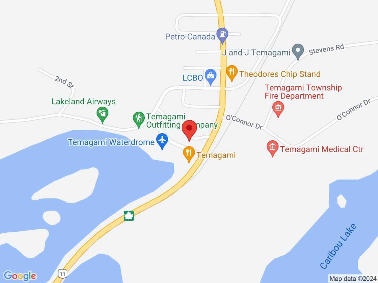 Street map for Temagami Cannabis Company, 6 Lakeshore Dr., Temagami ON