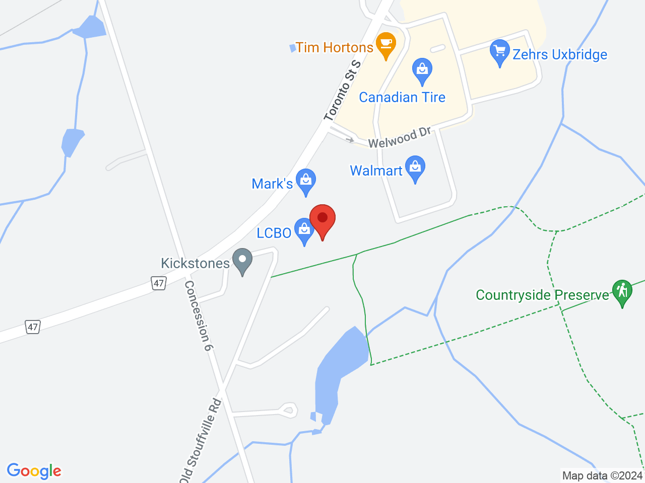 Street map for The 4ssst, 2B Welwood Drive, Uxbridge ON