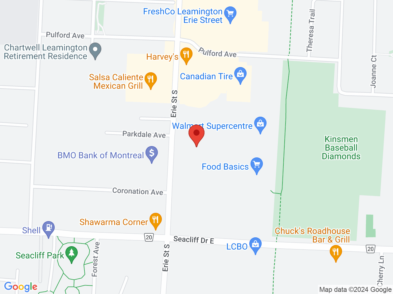 Street map for The Cannabis Retail Store, 288 Erie St S Unit 4, Leamington ON