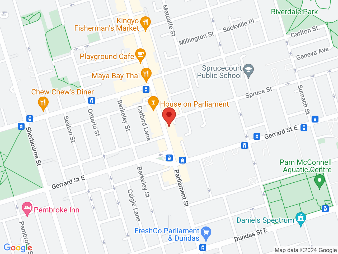 Street map for The Green Closet, 439 Parliament St, Toronto ON