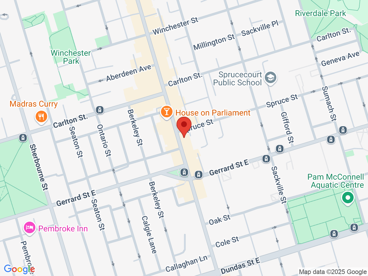 Street map for The Green Closet, 439 Parliament St, Toronto ON