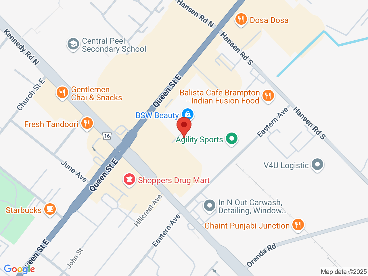 Street map for The POTery, 239 Queen St E, Unit 19, Brampton ON