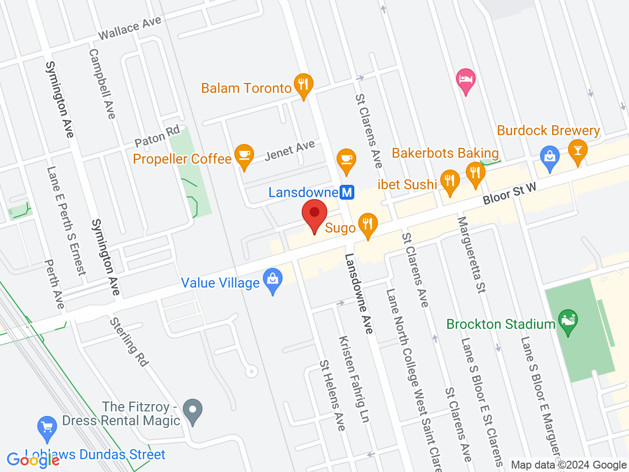 Street map for TOKE Cannabis, 1332 Bloor St W, Toronto ON