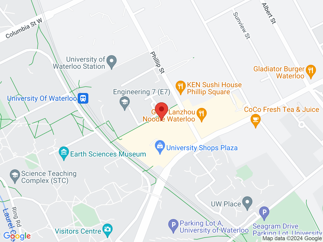 Street map for Tokyo Smoke, 170 University Ave W, Unit 27, Waterloo ON