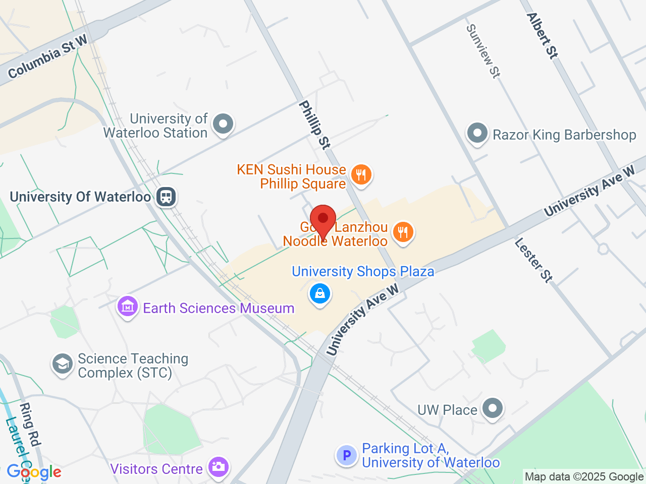 Street map for Phoenix Cannabis, 170 University Ave W, Unit 27, Waterloo ON