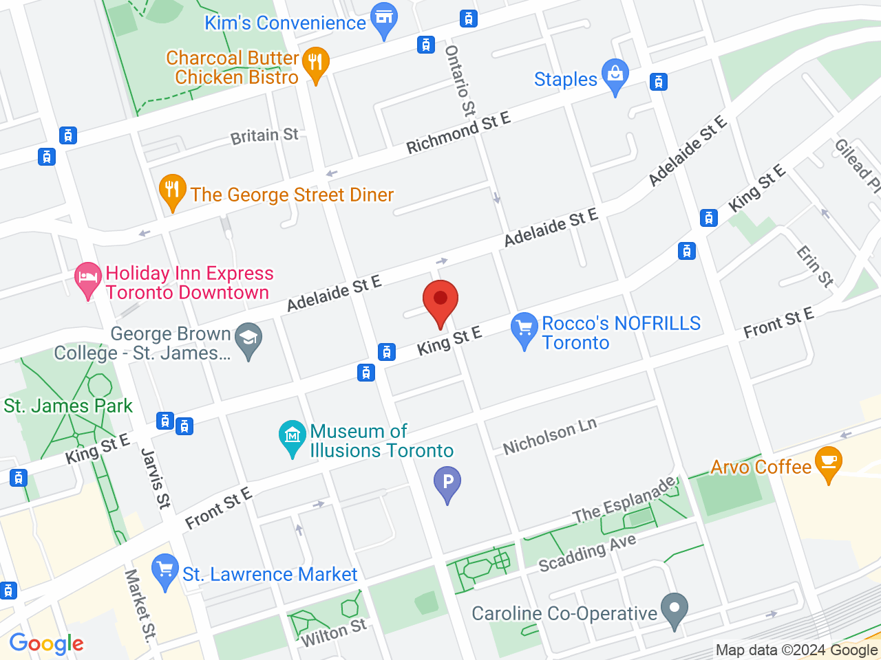 Street map for Tokyo Smoke, 250 King St E, Toronto ON