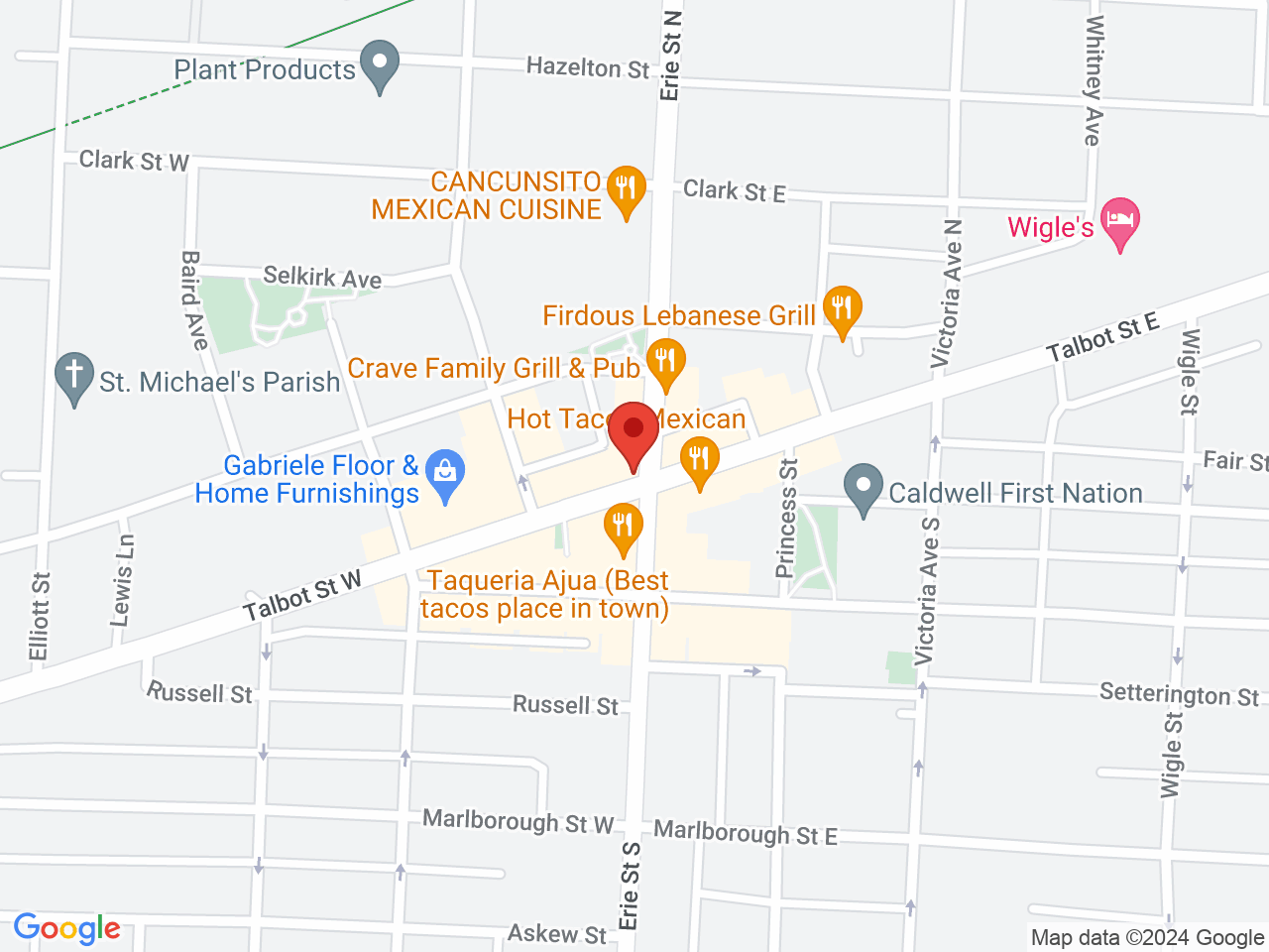 Street map for True North Cannabis Co., 11 Erie St S, Leamington ON