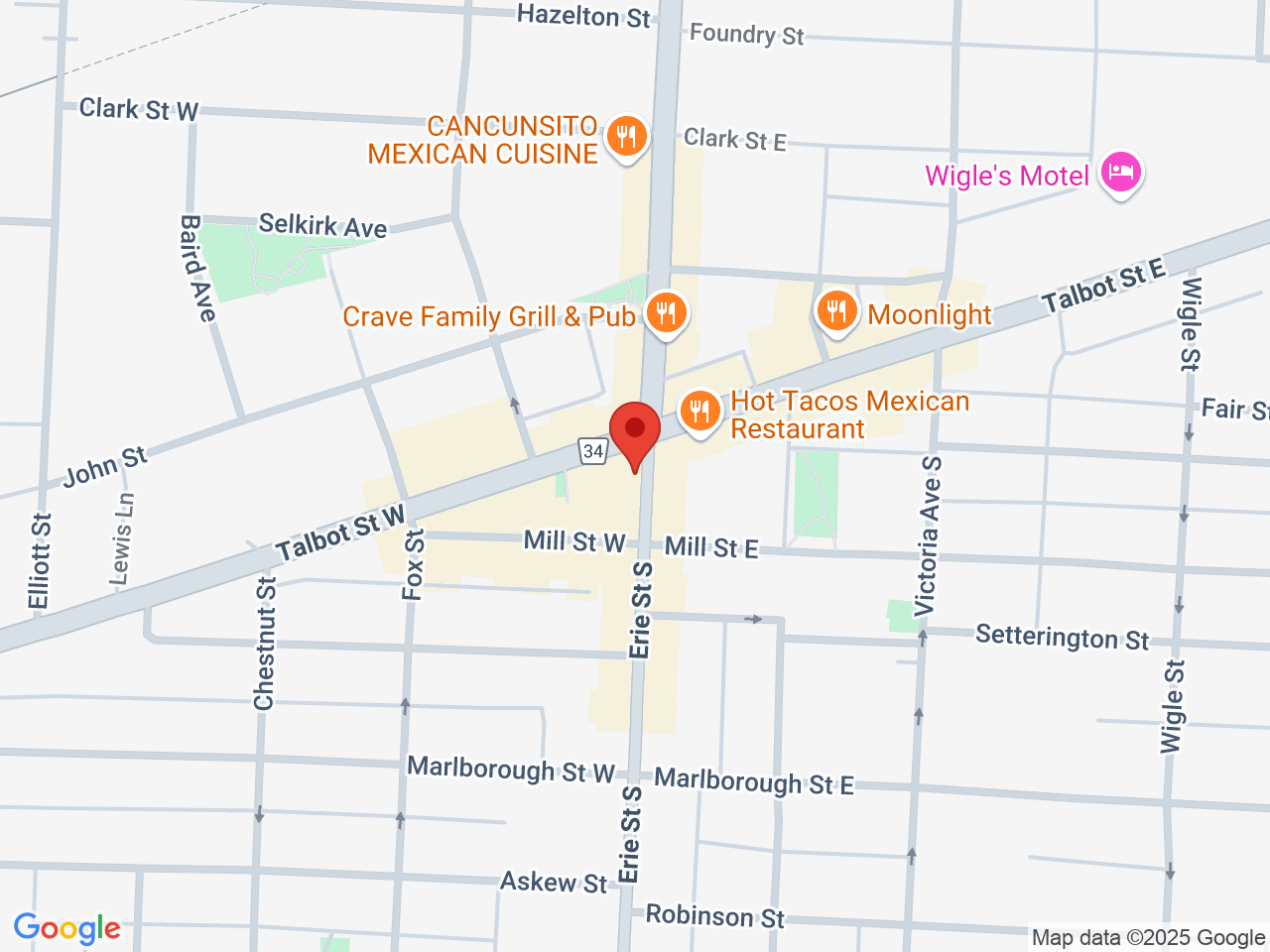 Street map for True North Cannabis Co., 11 Erie St S, Leamington ON