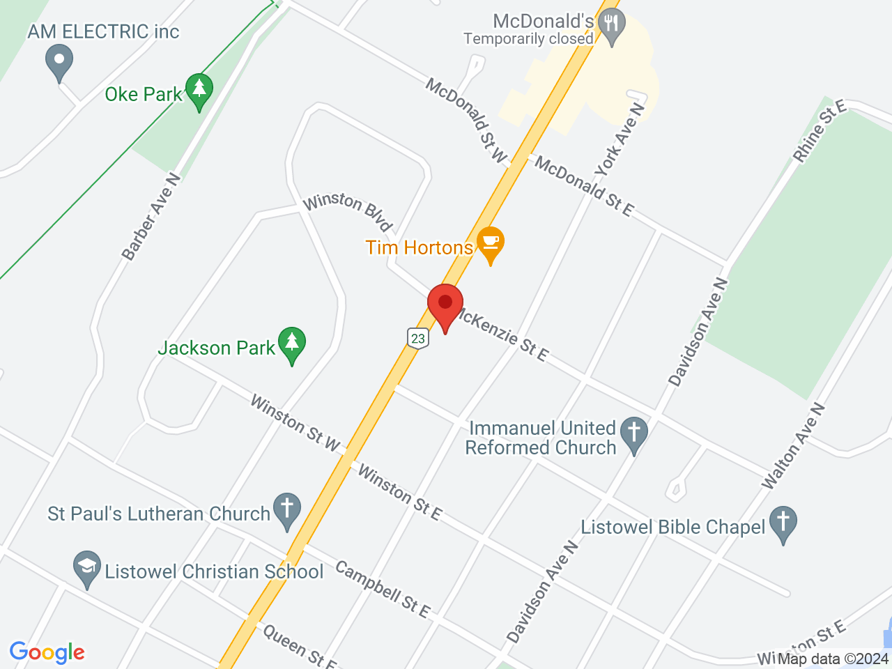 Street map for True North Cannabis Co., 780 Wallace Ave N, Listowel ON